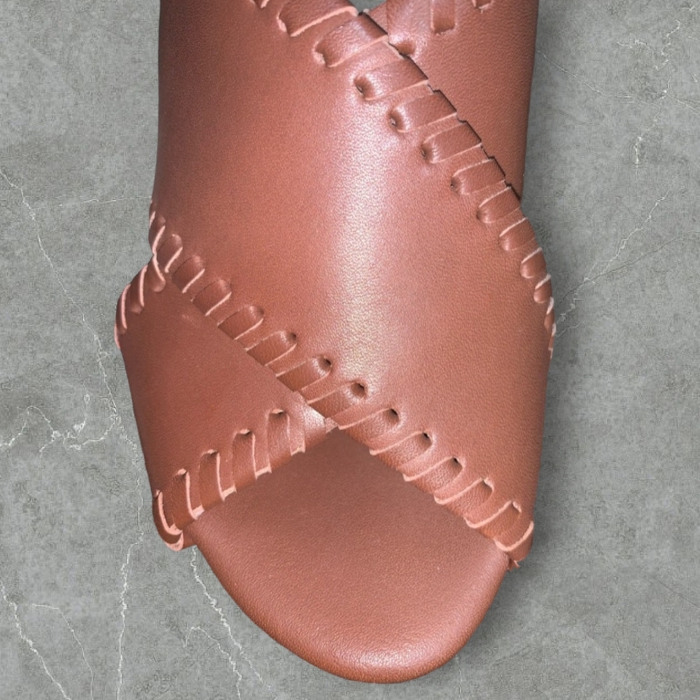 Jack Rogers Sloane Leather Wedge Sandals/Heels - Brown Size 6 - Picture 6 of 6